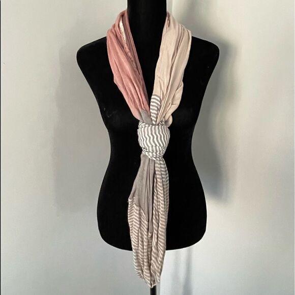Infinity Scarf-Peach/beige/gray. Light weight cotton blend.‎ - Picture 1 of 4